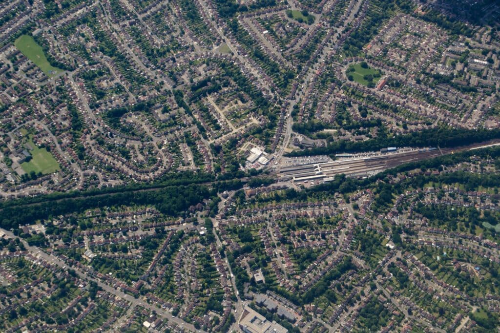 Orpington railway aerial view